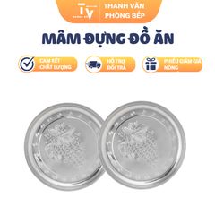 Mâm Đựng Đồ Ăn Inox Cao Cấp 50x26x13cm - Mẫu Hoa Văn Đẹp, Dụng Cụ Nhà Bếp Chất Lượng từ TVKITCHEN TV1280)