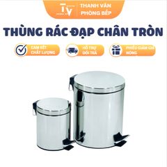 Thùng rác inox đạp chân tròn được làm từ nhựa PVC (TV1391)