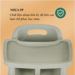 Ghế Ngồi Ăn Trẻ Em Kiểu Nhà Hàng - Ghế Nhựa PP Đa Năng Màu Ghi, Thích Hợp Cho Bé, Dụng Cụ Bếp Chất Lượng (TV1388)