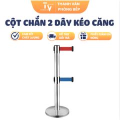 Cột chắn inox 2 dây kéo căng 2m - 5m (sẵn 2 dây kéo) (TV1356)