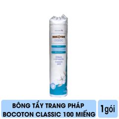 Bông Tẩy Trang BOCOTON Pháp 100 Miếng - Cotton Cao Cấp Giúp Lấy Trang Điểm Nhẹ Nhàng, Không Kích Ứng Da