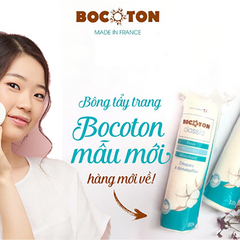 Bông Tẩy Trang BOCOTON Pháp 100 Miếng - Cotton Cao Cấp Giúp Lấy Trang Điểm Nhẹ Nhàng, Không Kích Ứng Da