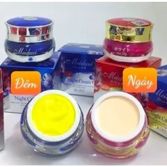 Combo Kem Dưỡng Trắng Da MEIDUZI Xanh Đỏ Ngày Và Đêm - Mờ Thâm Sạm, Nám Mụn 20Gram - Chăm Sóc Da Từ Thiên Nhiên Nhật Bản