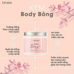 Kem Body Bông Dưỡng Trắng Da ONAYA 240g - Kem Dưỡng Trắng Da Mịn Màng, Chống Nắng và Dưỡng Ẩm Cho Làn Da Rạng Rỡ