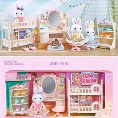 Đồ chơi nhà búp bê căn phòng thỏ trắng 5523 - Đồ chơi sáng tạo phát triển trí tưởng tượng cho trẻ em từ 3 tuổi trở lên