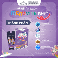 Siro Ăn Ngon Menuvite Baby - Bổ Sung Lysine, Kẽm Hỗ Trợ Tăng Cường Đề Kháng Cho Trẻ Em, 10 Gói X 10ml