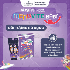 Siro Ăn Ngon Menuvite Baby - Bổ Sung Lysine, Kẽm Hỗ Trợ Tăng Cường Đề Kháng Cho Trẻ Em, 10 Gói X 10ml
