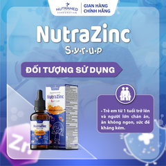 Siro Nutrazinc 30ml - Hỗ trợ bổ sung kẽm, giúp bé ăn ngon và tăng cường sức đề kháng hiệu quả