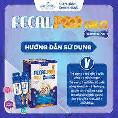 Fecalpro Calci Vitamin K2 - MK7 hỗ trợ giúp xương chắc khỏe, cải thiện còi xương (20 gói)