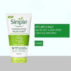 Sữa Rửa Mặt Simple 150ml - Làm Sạch Dịu Nhẹ, Cấp Ẩm, Không Cồn & Hương Liệu - Phù Hợp Da Nhạy Cảm, Dưỡng Ẩm, Sáng Khỏe