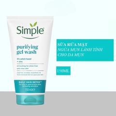 Sữa Rửa Mặt Simple 150ml - Làm Sạch Dịu Nhẹ, Cấp Ẩm, Không Cồn & Hương Liệu - Phù Hợp Da Nhạy Cảm, Dưỡng Ẩm, Sáng Khỏe