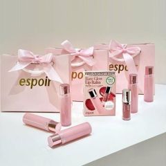 Set Son Dưỡng Môi Espoir Bare Glow Lip Balm 5 Pinch Rose + Son Tint Glaze Mini Ginger Peach - Bộ Chăm Sóc Môi Rạng Rỡ Hàn Quốc