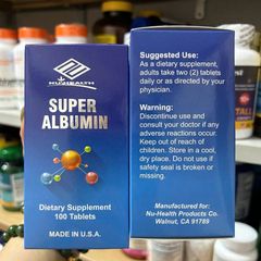 Bổ gan, tăng đề kháng Super Albumiin Nu-Health USA 100 viên