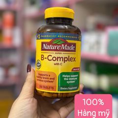 Nature Made Super B-Complex with Vitamin C 360 Viên - Tăng Cường Năng Lượng, Hỗ Trợ Thần Kinh và Miễn Dịch Khỏe Mạnh