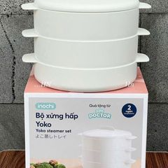Bộ Xửng Hấp Cao Cấp Yoko Inochi 2 Tầng - Thiết Kế Thông Minh, Giữ Trọn Hương Vị thực Phẩm, Dễ Dàng Vệ Sinh và Bảo Quản