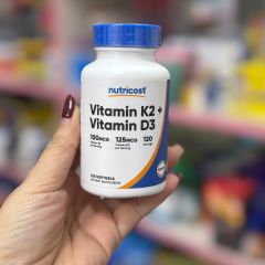 Viên uống Nutricost Vitamin K2 + D3 120 Viên - Hỗ trợ Hấp Thụ Canxi, Xương Chắc Khỏe, Tăng Cường Sức Đề Kháng