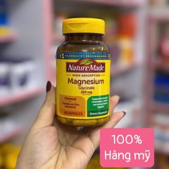 Viên uống Nature Made Magnesium Glycinate 200mg - Hỗ trợ giấc ngủ ngon, thư giãn cơ bắp, giảm căng thẳng - 60 viên