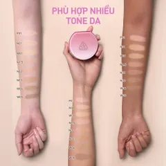 Phấn Nước Cushion 3CE Kèm Refill - Che Phủ Tốt, Hiệu Ứng Ngọc Trai, SPF 40 PA+++ Cho Làn Da Tự Nhiên và Mịn Màng