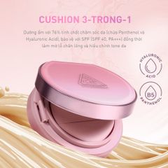 Phấn Nước Cushion 3CE Fitting Mesh Cover Kèm Refill 15g - Lớp Nền Mỏng Mịn, Tự Nhiên, Chống Nắng SPF 40 PA+++