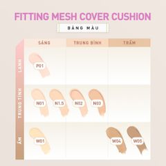 Phấn Nước Cushion 3CE Fitting Mesh Cover Kèm Refill 15g - Lớp Nền Mỏng Mịn, Tự Nhiên, Chống Nắng SPF 40 PA+++