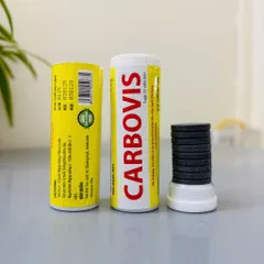 Tiêu đen than hoạt tính Carbovis 15 viên nhai - Hỗ trợ tiêu hóa, giảm đầy bụng, tiêu chảy, ợ hơi hiệu quả.