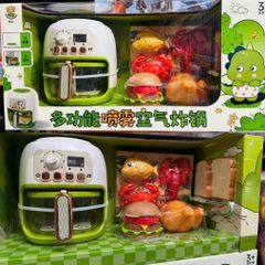 Chơi đồ hàng bộ nồi chiên không dầu có âm thanh và đèn shop tặng kèm pin 689-16 Toy cho trẻ em yêu thích trò chơi có âm thanh và đèn