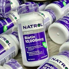 Viên ngậm Natrol Biotin Beauty 10000mcg - Hỗ trợ làm đẹp tóc, da, móng chắc khỏe, sản phẩm chức năng chất lượng từ Mỹ