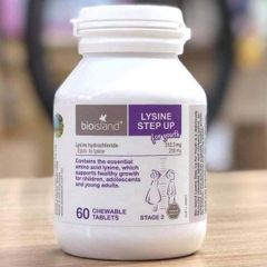 Viên uống tăng chiều cao Lysine Step Up BioIsland 60 viên, hỗ trợ phát triển xương