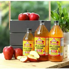 Giấm Táo Hữu Cơ Bragg Mỹ - Giấm Không Lọc, Chứng Nhận USDA, Chai Thủy Tinh 473ml - Lợi Ích Sức Khỏe Tự Nhiên