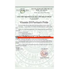 Viên Uống Bổ Sung Vitamin D3 25mg - 50mg Hỗ Trợ Miễn Dịch và Hấp Thu Canxi - Lọ 100 Viên Puritan's Pride