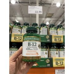 Viên bổ sung Vitamin B12 Nature's Bounty 2500mcg - Hỗ trợ năng lượng, hệ thần kinh và sức khỏe tim mạch, cho người ăn chay và tuổi từ 40 trở lên