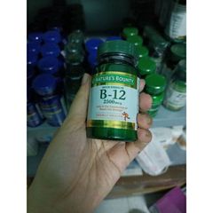 Viên bổ sung Vitamin B12 Nature's Bounty 2500mcg - Hỗ trợ năng lượng, hệ thần kinh và sức khỏe tim mạch, cho người ăn chay và tuổi từ 40 trở lên