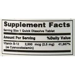 Viên bổ sung Vitamin B12 Nature's Bounty 2500mcg - Hỗ trợ năng lượng, hệ thần kinh và sức khỏe tim mạch, cho người ăn chay và tuổi từ 40 trở lên