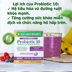 Viên Uống Men Tiêu Hoá Nature's Bounty Ultta Strength Probiotic 10