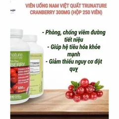 [Date 2026] Viên uống hỗ trợ đường tiết niệu, tiêu hoá Trunature Cranberry 650mg 140 viên