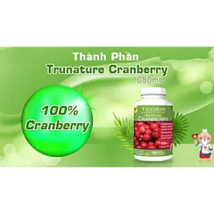 [Date 2026] Viên uống hỗ trợ đường tiết niệu, tiêu hoá Trunature Cranberry 650mg 140 viên