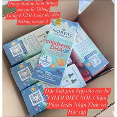 Viên bổ sung DHA Nordic Naturals Xtra 880mg cho bé 1-6 tuổi - Omega-3 tự nhiên, hỗ trợ trí tuệ và sức khỏe trẻ nhỏ 60ml
