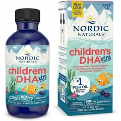 Viên bổ sung DHA Nordic Naturals Xtra 880mg cho bé 1-6 tuổi - Omega-3 tự nhiên, hỗ trợ trí tuệ và sức khỏe trẻ nhỏ 60ml