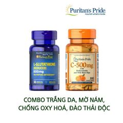 Combo Uống Trắng Da & Mờ Nám - Vitamin C 500mg & L-Glutathione 500mg - Hỗ Trợ Làm Đẹp & Chống Oxi Hóa