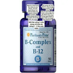 Viên Vitamin B - Complex Puritan's Pride B12 hỗ trợ tim mạch và chuyển hóa năng lượng - 90 viên bổ sung sức khỏe