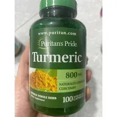 Viên Uống Tinh Bột Nghệ Puritan's Pride 500mg - Hỗ Trợ Tiêu Hóa, Làm Đẹp Da Và Ngăn Ngừa Lão Hóa, 180 Viên