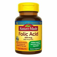 Viên bổ sung Folic Acid 800mcg - Vitamin cho bà bầu, phụ nữ cho con bú - Hỗ trợ sức khỏe tim mạch và sự phát triển của bé 250 viên