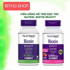 [ Date 12/26] VIÊN MỌC TÓC, DƯỠNG DA, MÓNG NATROL BIOTIN BEAUTY 5000mg f250 viên