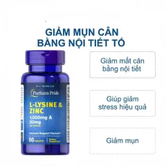[10/25] Viên giảm mụn bổ sung L- Lysine 1000mg & zinc 30mg 60 viên