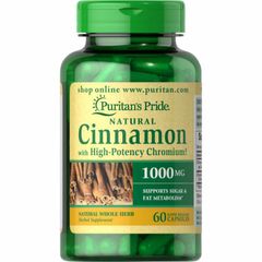Viên uống hỗ trợ tiểu đường Puritan's Pride Cinnamon - Giảm đường huyết tự nhiên, tăng cường chức năng insulin