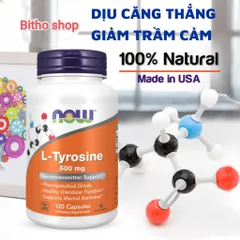 Viên uống L-Tyrosine Now 750mg - Tăng cường trí nhớ, giảm stress, hỗ trợ tuyến giáp - 120 viên bổ sung năng lượng và tinh thần tỉnh táo