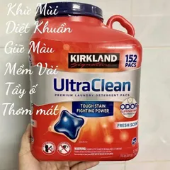 VIÊN GIẶT XẢ KHÁNG KHUẨN SẠCH QUẦN ÁO KIRKLAND ULTRA  CLEAN 152 VIÊN