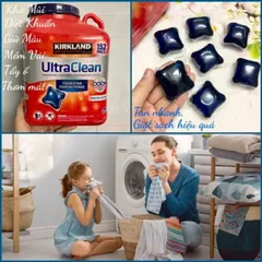 VIÊN GIẶT XẢ KHÁNG KHUẨN SẠCH QUẦN ÁO KIRKLAND ULTRA  CLEAN 152 VIÊN