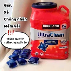 VIÊN GIẶT XẢ KHÁNG KHUẨN SẠCH QUẦN ÁO KIRKLAND ULTRA  CLEAN 152 VIÊN