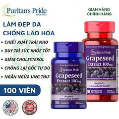Viên uống chiết xuất hạt nho 100mg - Chống lão hoá da, tăng cường sức khỏe tim mạch, chống oxy hóa mạnh mẽ